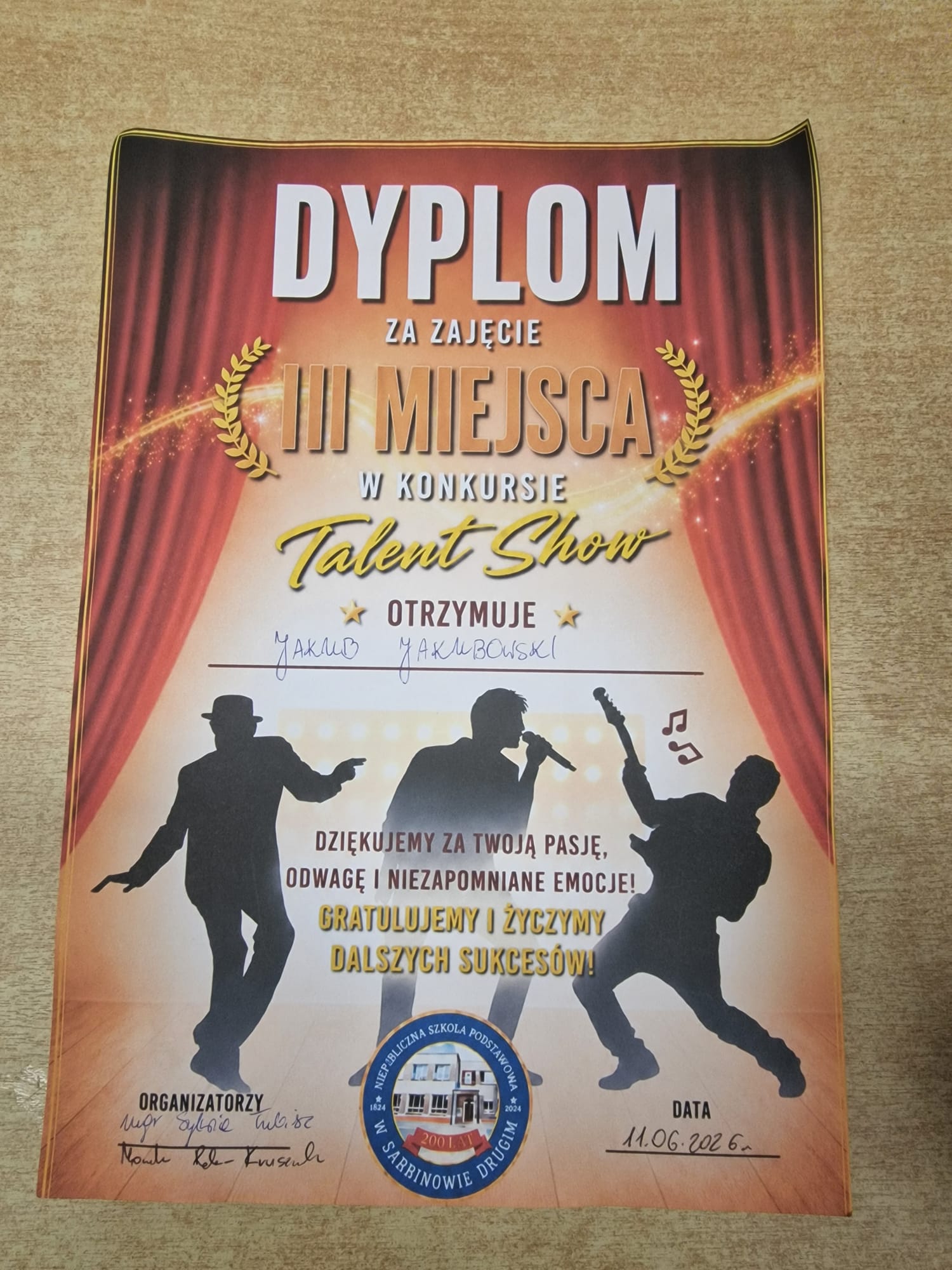 Dyplom III miejsca — Jakub Jakubowski
